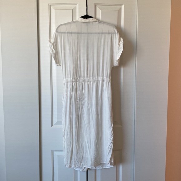 Anthropologie Lucy Paris white Pin Stripe Button Down Shirt Dress - Picture 3 of 3